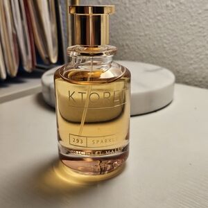 Ktoret 293 Sparkle Perfume Bottle - Gold & Pink Glass NEW Perfume